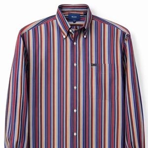 Faconnable Men’s Large Button Down Shirt Multicolor Stripe French Classic Large